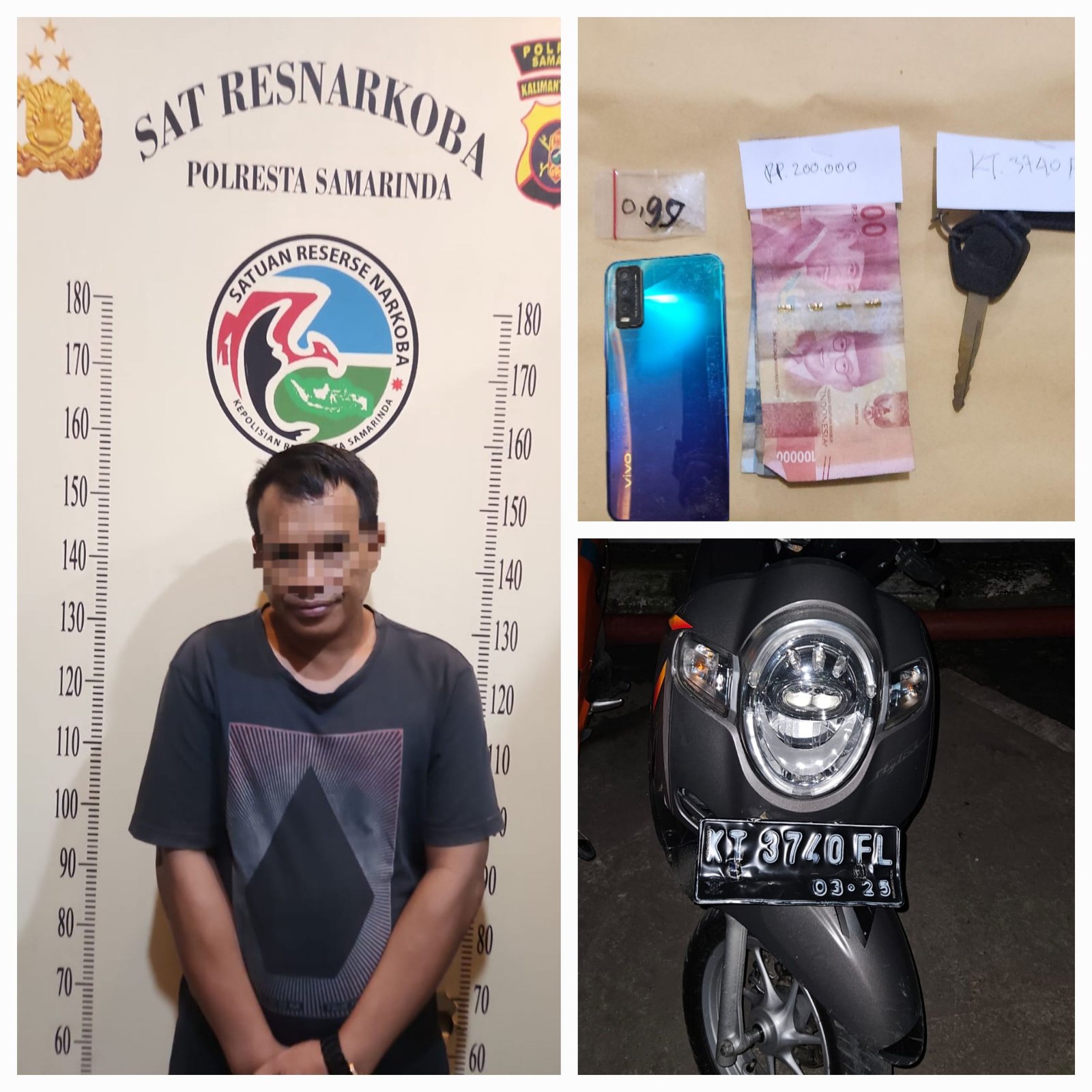 Satresnarkoba Polresta Samarinda Tangkap Pemain Sabu, 0,99 gram Barbuk Disita