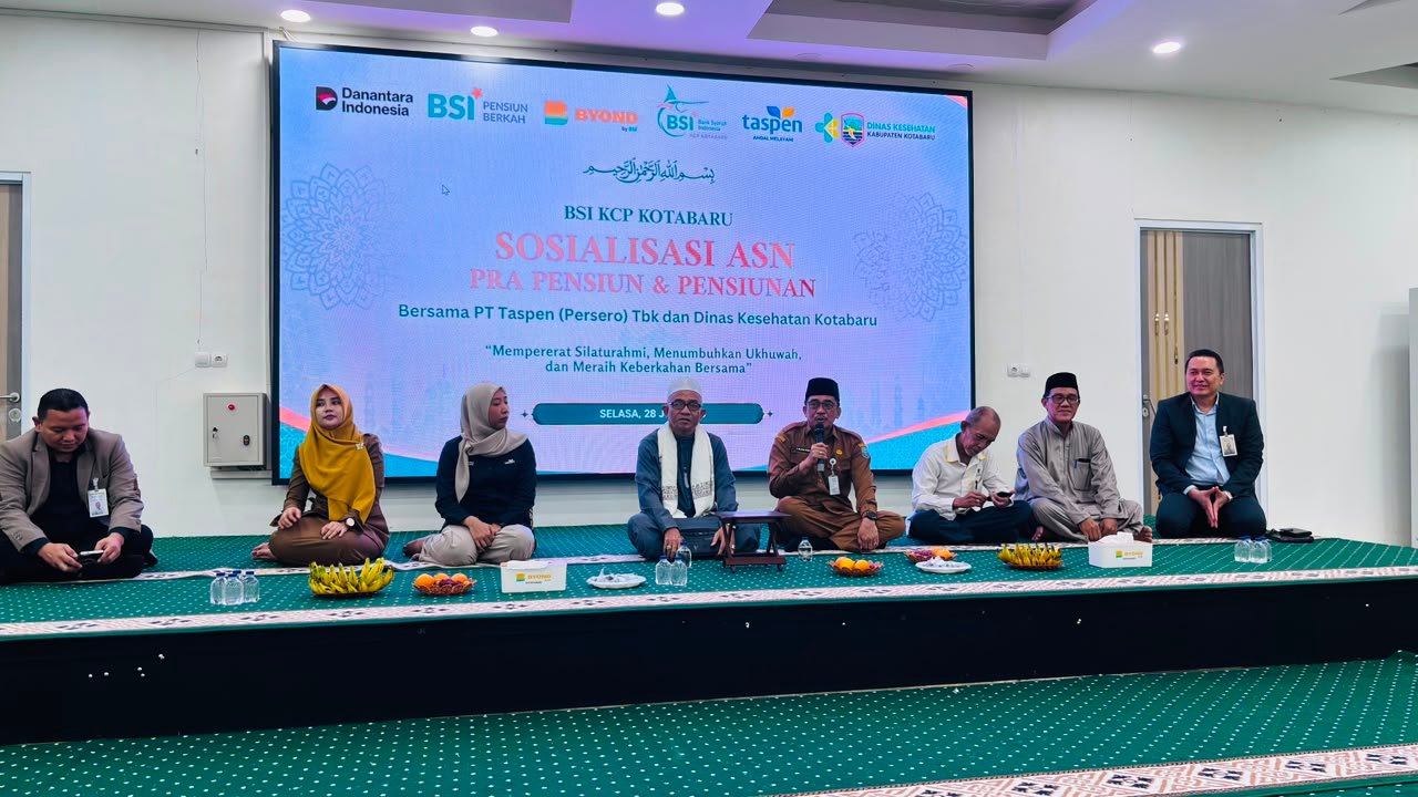 Pemkab Kotabaru Hadiri Sosialisasi ASN Pra Pensiun dan Silaturahmi Pengajian Nasabah Pensiunan Eksis