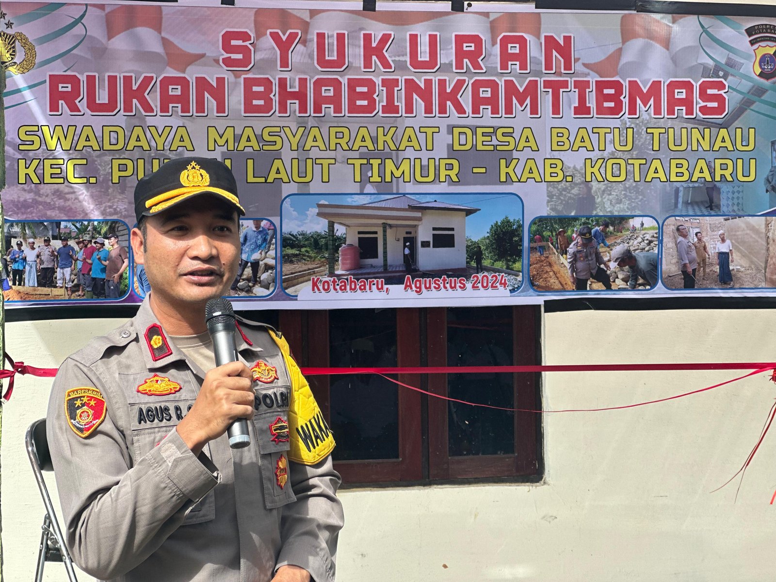 Wujud Sinergitas, Polres Kotabaru Bersama Masyarakat Batu Tunau Bangun Rukan Bhabinkamtibmas