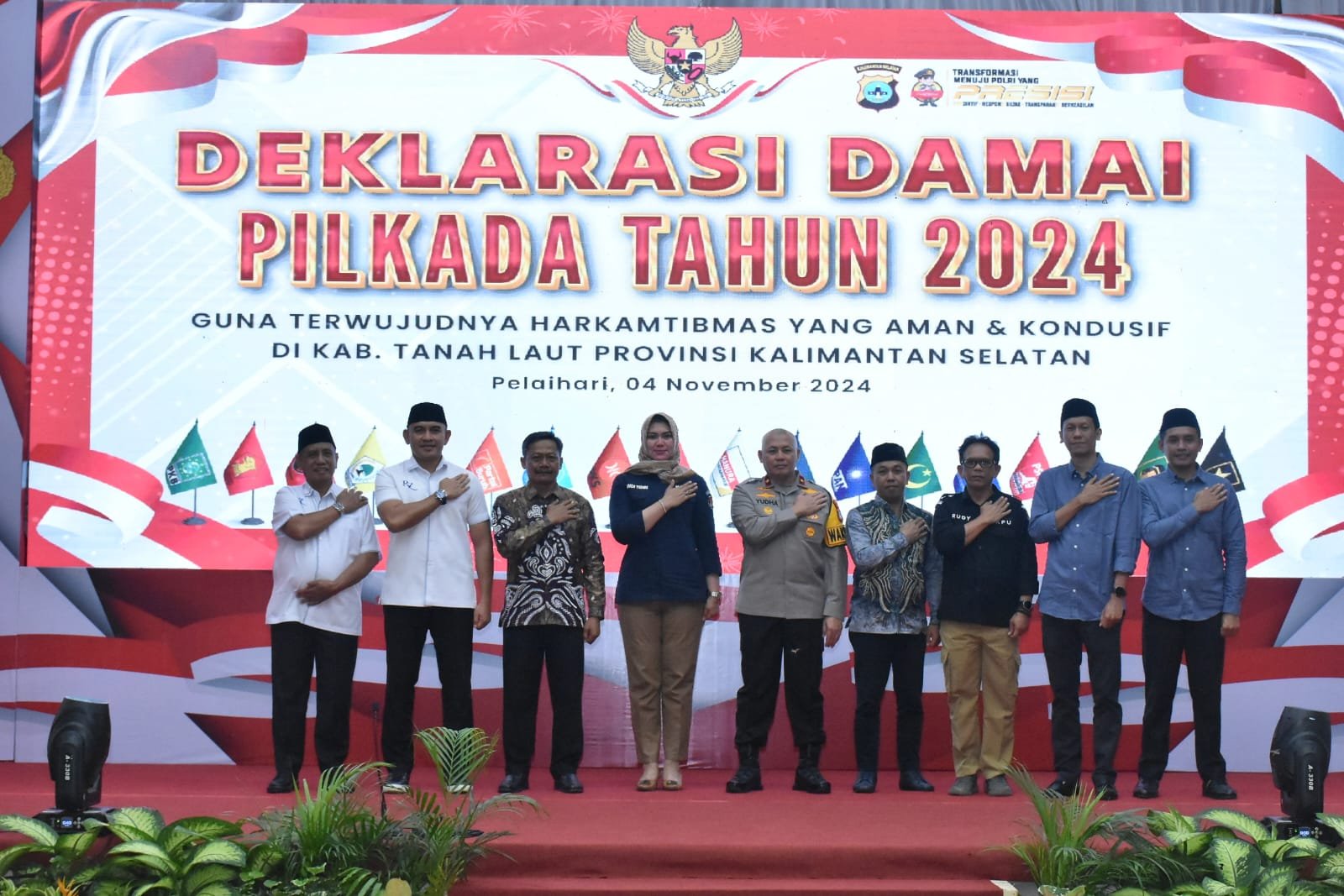 Wakapolda Kalsel Deklarasi Pilkada Damai di Tanah Laut