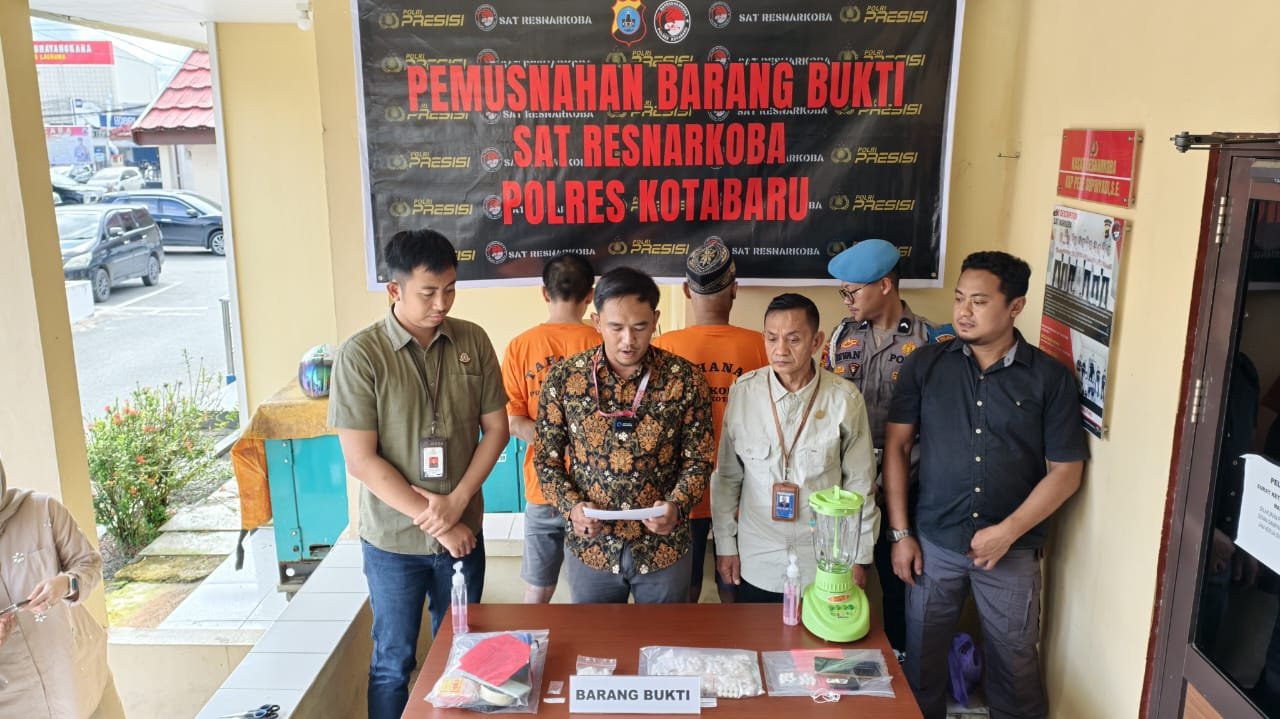Satresnarkoba Polres Kotabaru Musnahkan Barang Bukti Narkotika